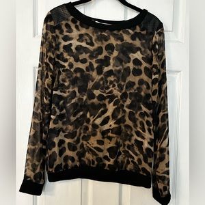 Vintage Havana sheer leopard print top. Size small.